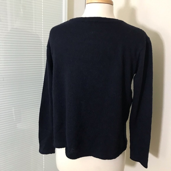 Zara knit top box Sz S Navy Blue - Picture 3 of 4